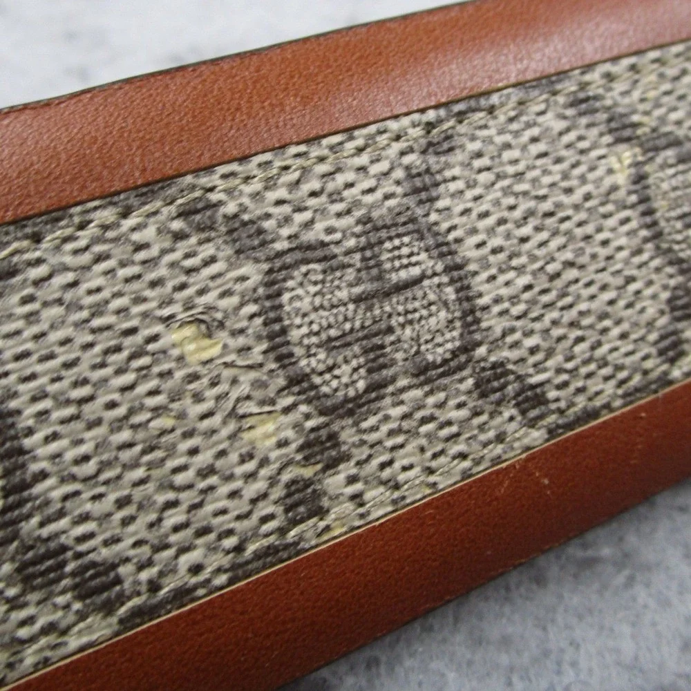 Gucci Interlocking G Belt GG Supreme Canvas Brown Leather 142930 Size 110/44